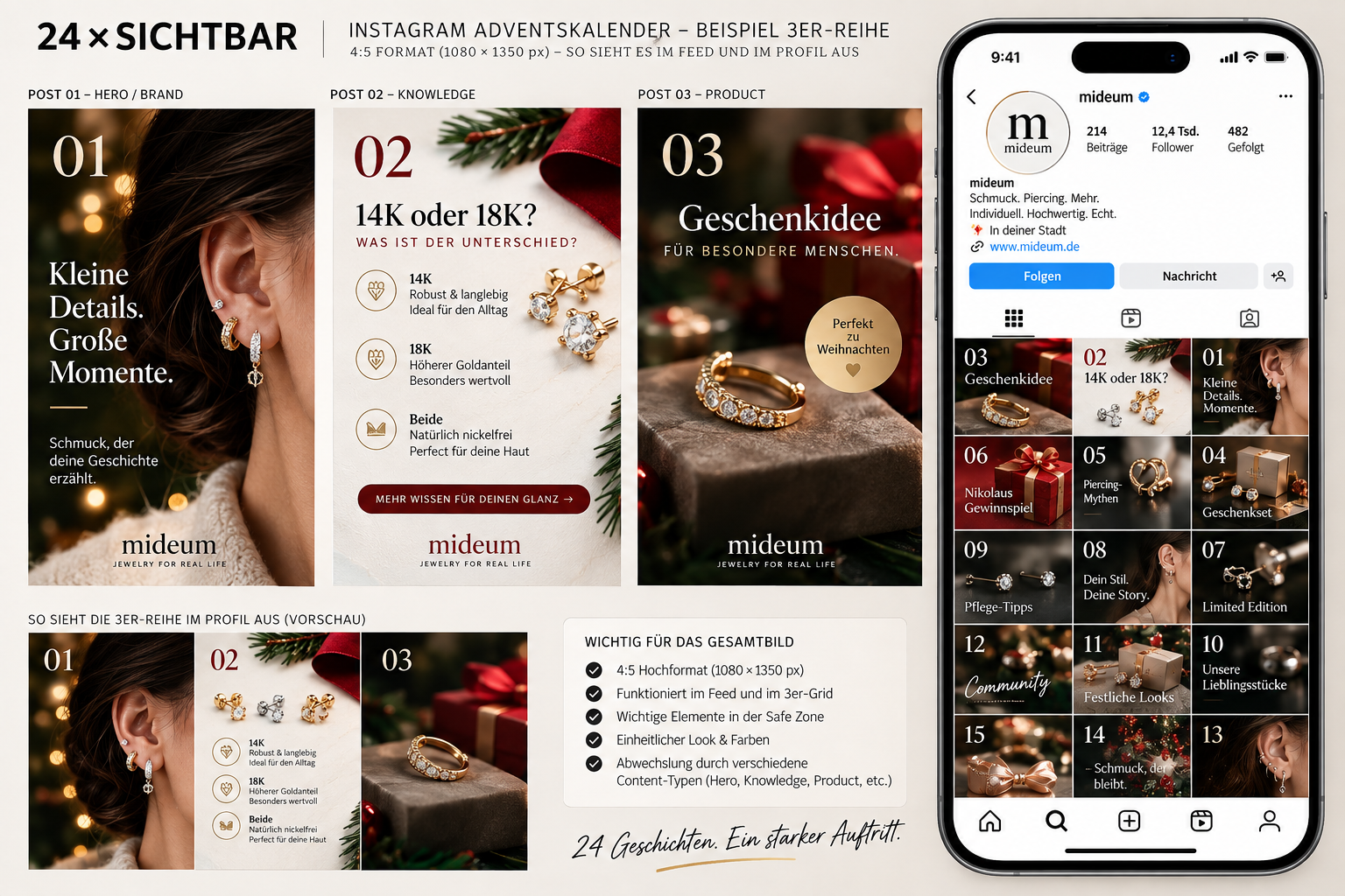 Beispielpostings für einen Social Media Adventskalender